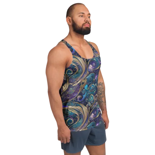 Moonlit Filigree on a Men's Tank Top