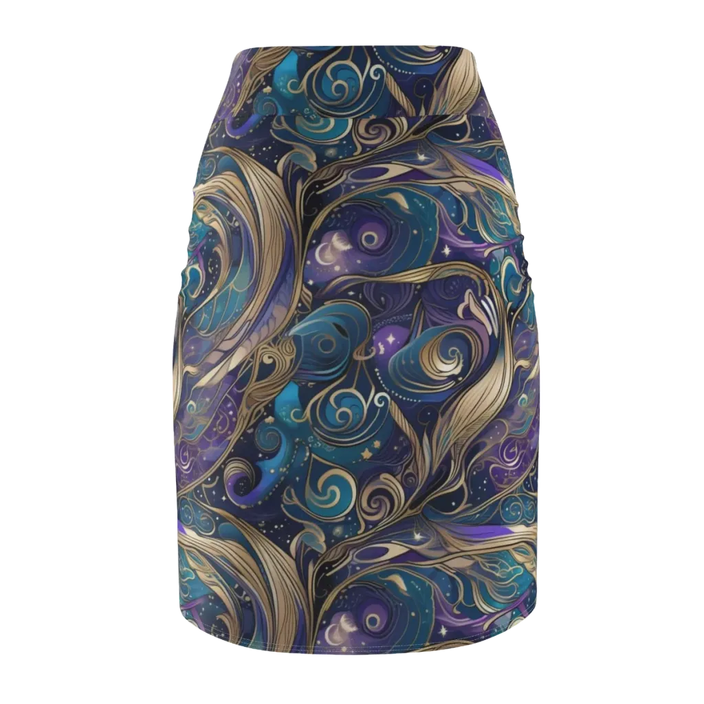 Moonlit Filigree on Pencil Skirt — Back