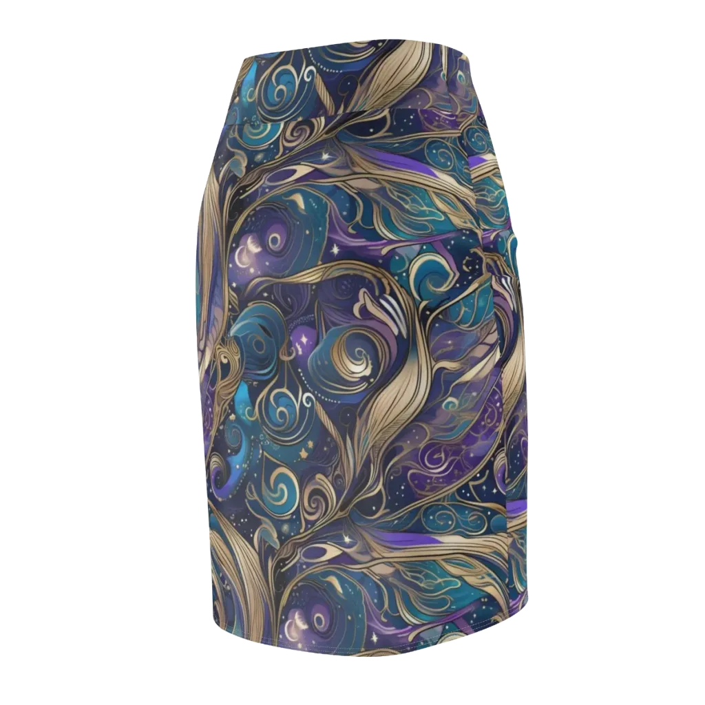 Moonlit Filigree on Pencil Skirt — Back Side