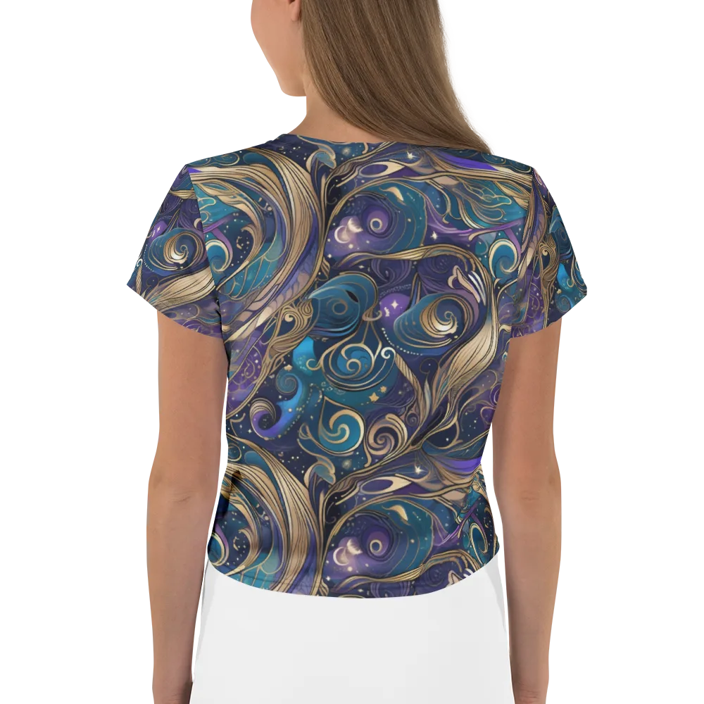 Moonlit Filigree on Crop Tee — Back