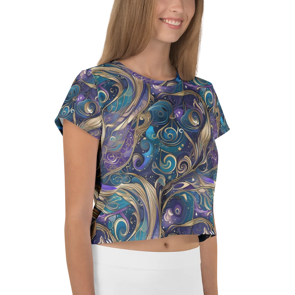 Moonlit Filigree on Crop Tee — Right