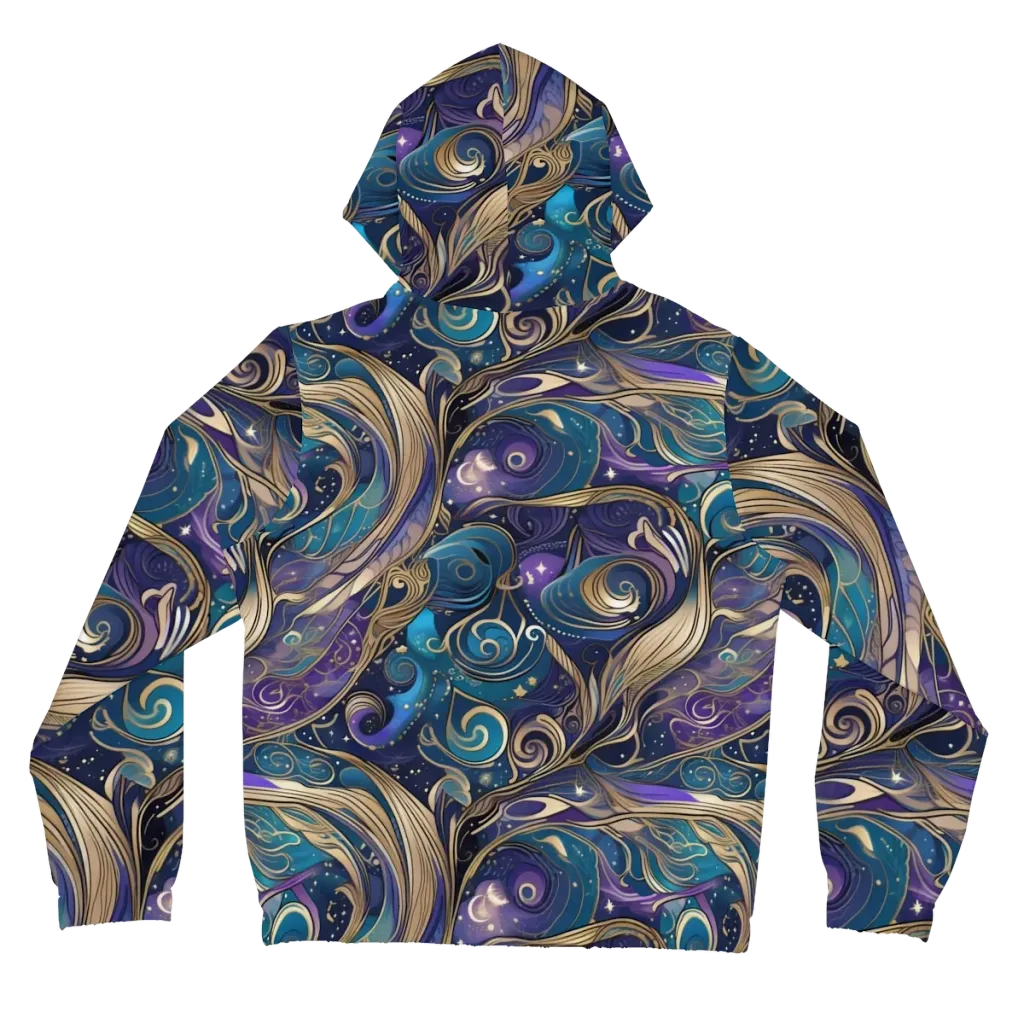 Moonlit Filigree on Women's Full-Zip Hoodie — Back