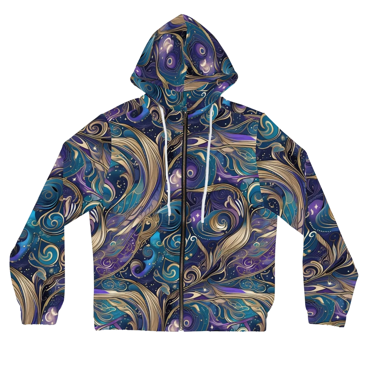 Moonlit Filigree on Women's Full-Zip Hoodie — Front