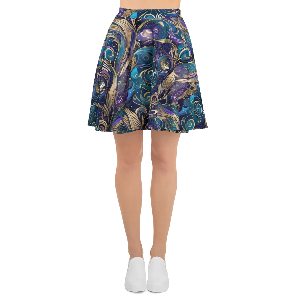 Moonlit Filigree on Skater Skirt — Front
