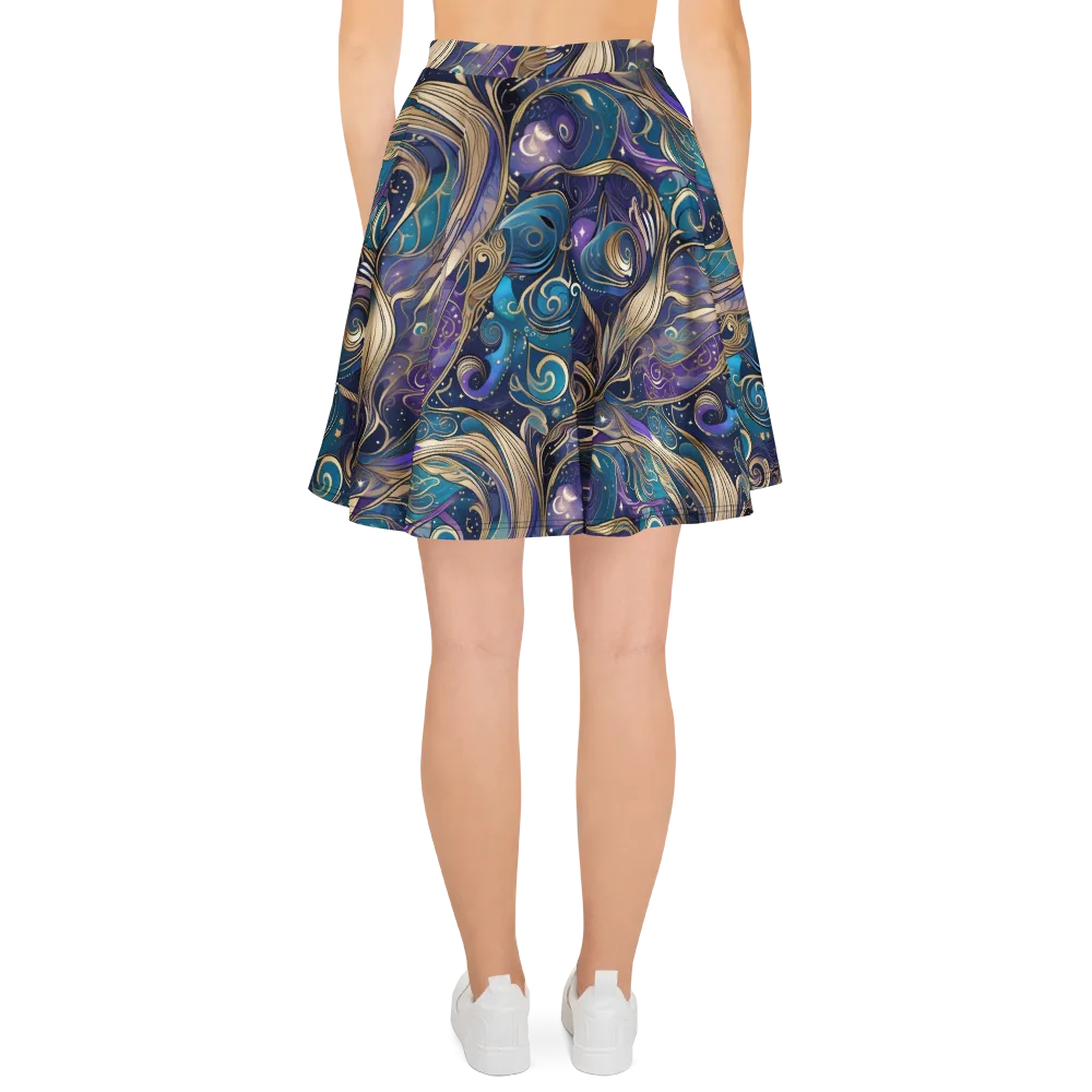 Moonlit Filigree on Skater Skirt — Back