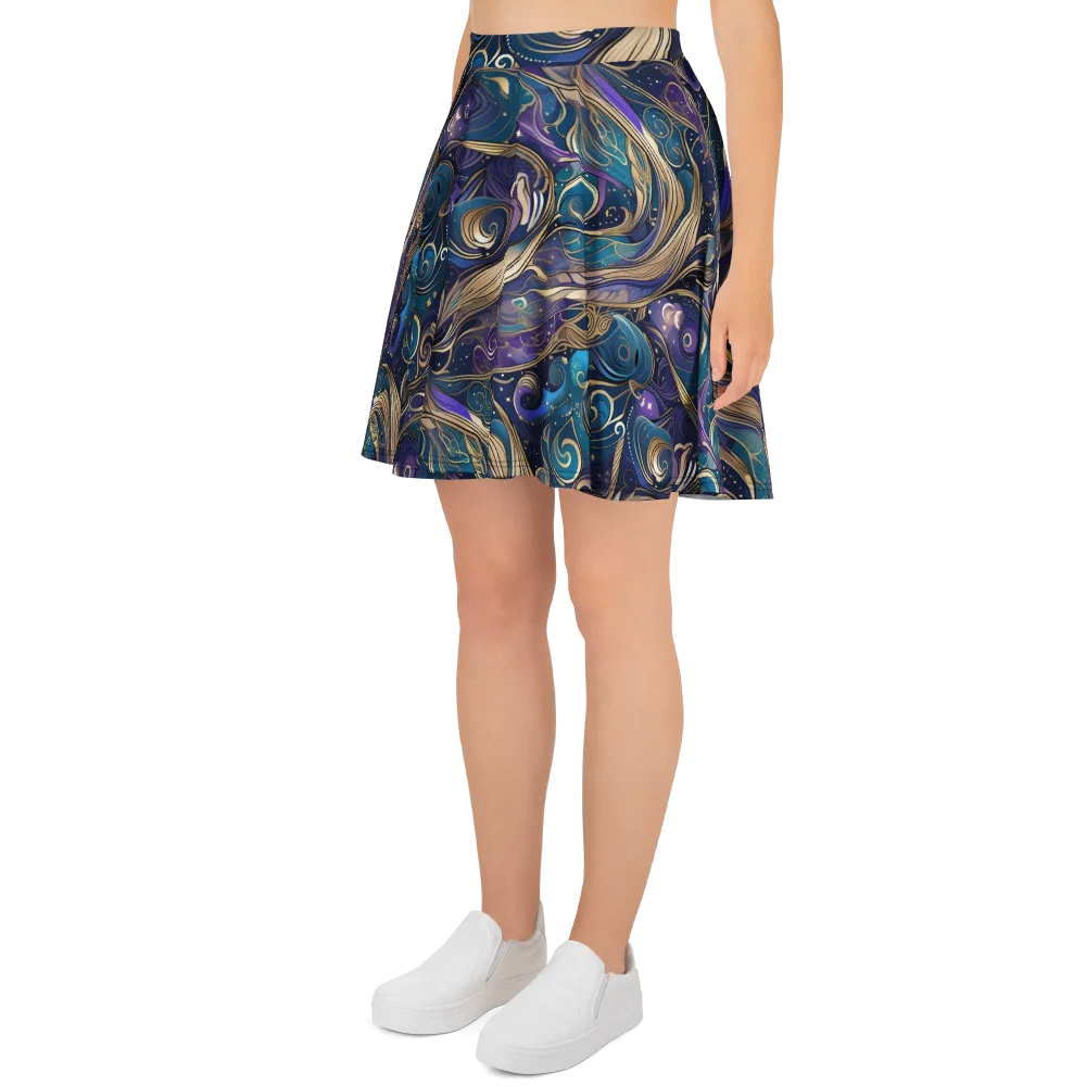 Moonlit Filigree on Skater Skirt — Left