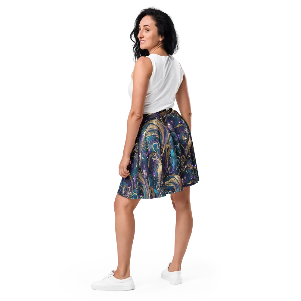 Moonlit Filigree on Skater Skirt — Back