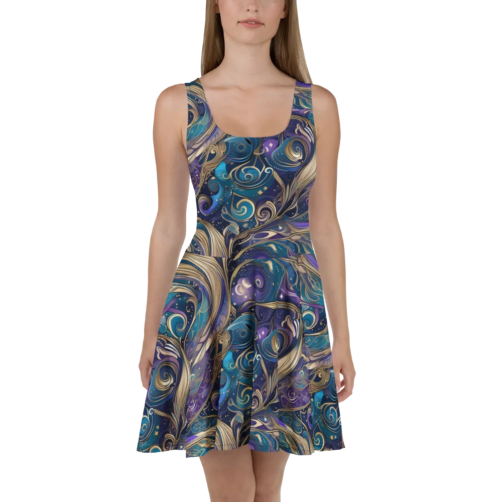Moonlit Filigree on Skater Dress — Front
