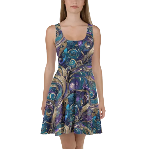 Moonlit Filigree on a Skater Dress