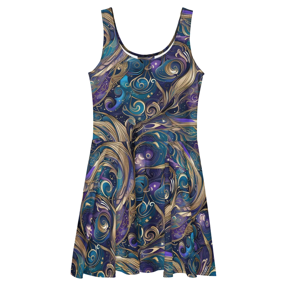Moonlit Filigree on Skater Dress — Front