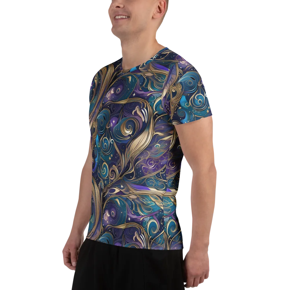 Moonlit Filigree on Men's Athletic T-Shirt — Left