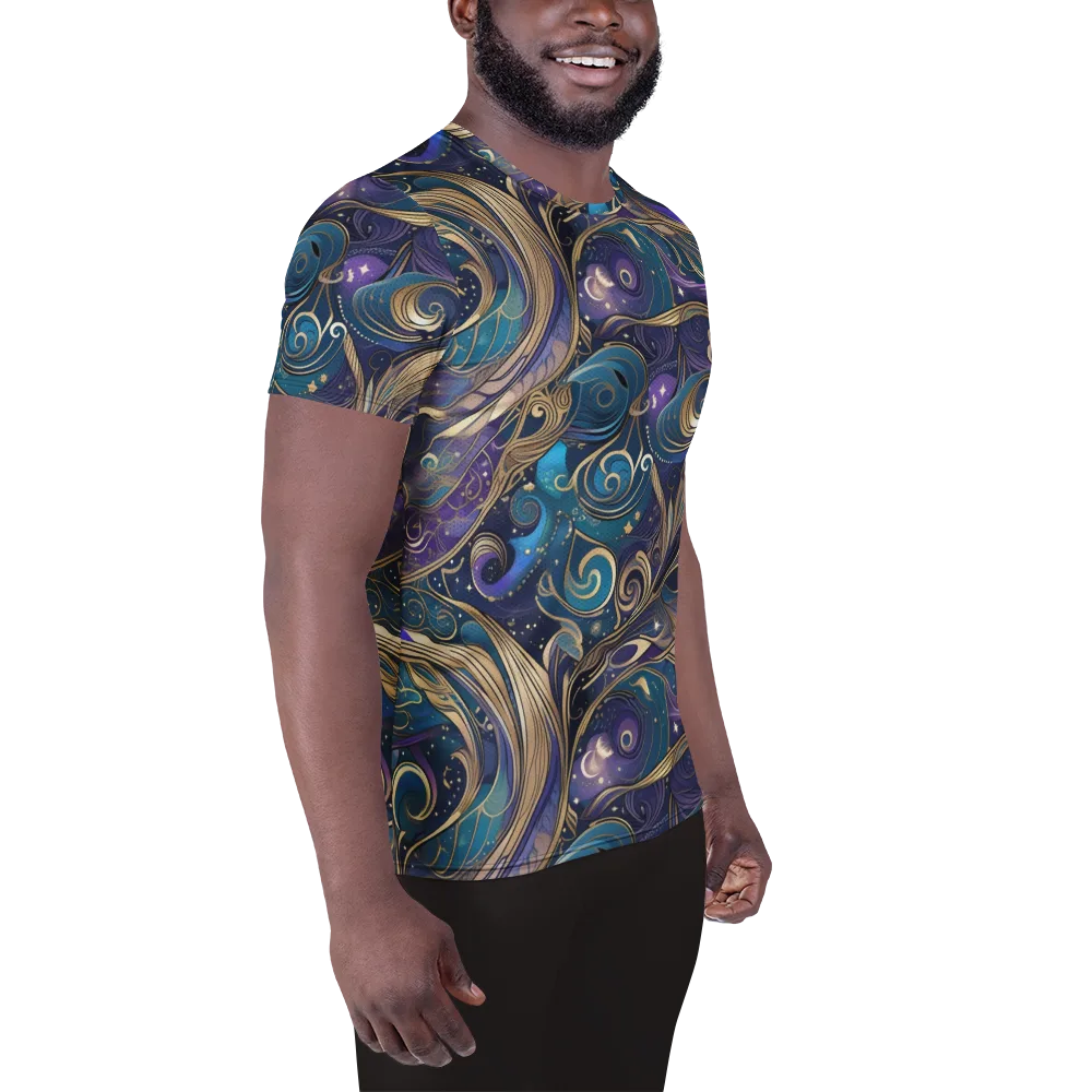 Moonlit Filigree on Men's Athletic T-Shirt — Right
