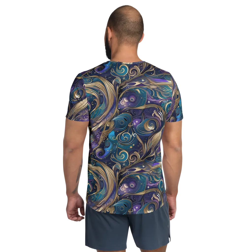Moonlit Filigree on Men's Athletic T-Shirt — Back