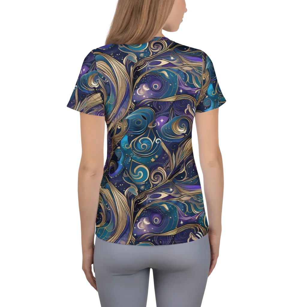 Moonlit Filigree on Women's Athletic T-Shirt — Back