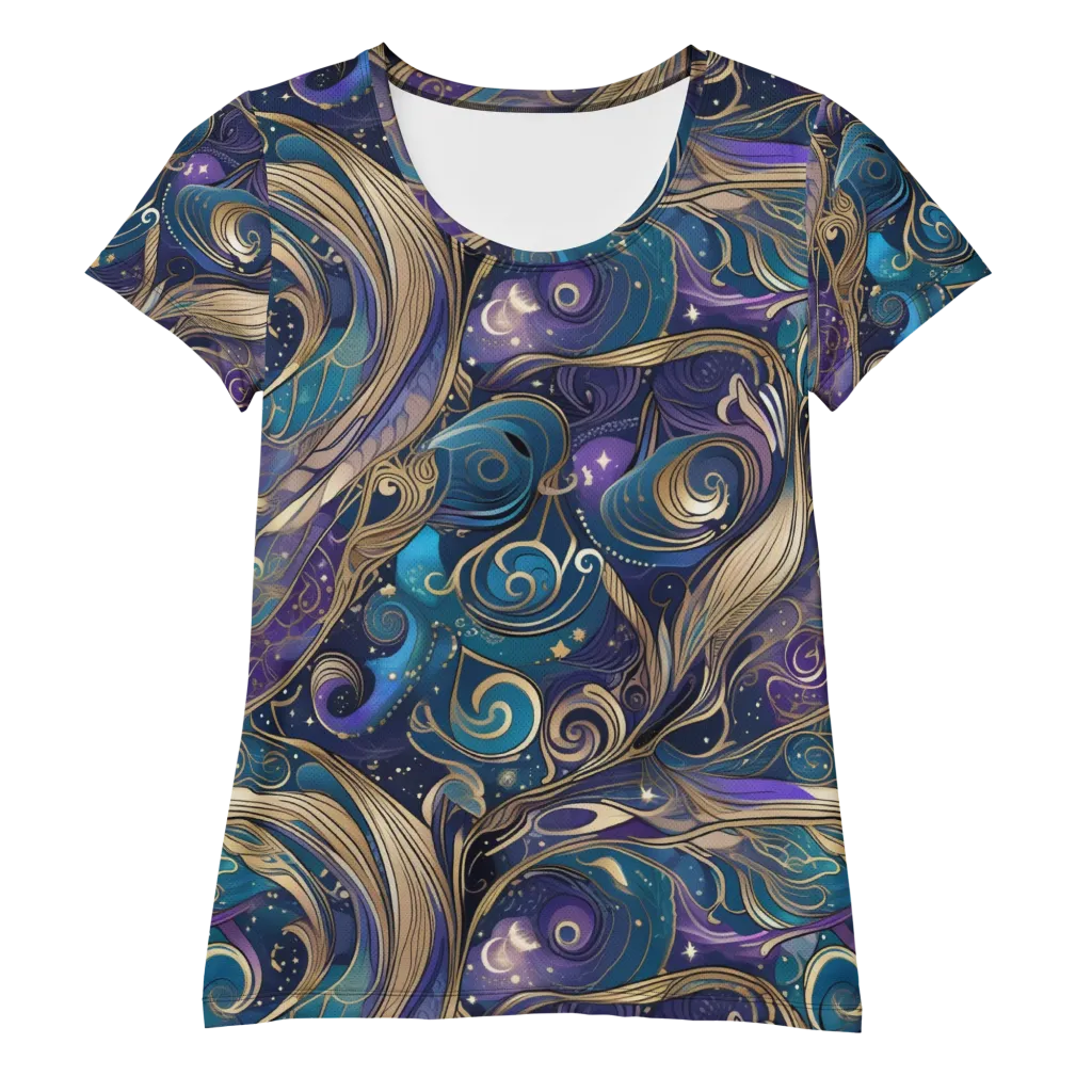 Moonlit Filigree on Women's Athletic T-Shirt — Front