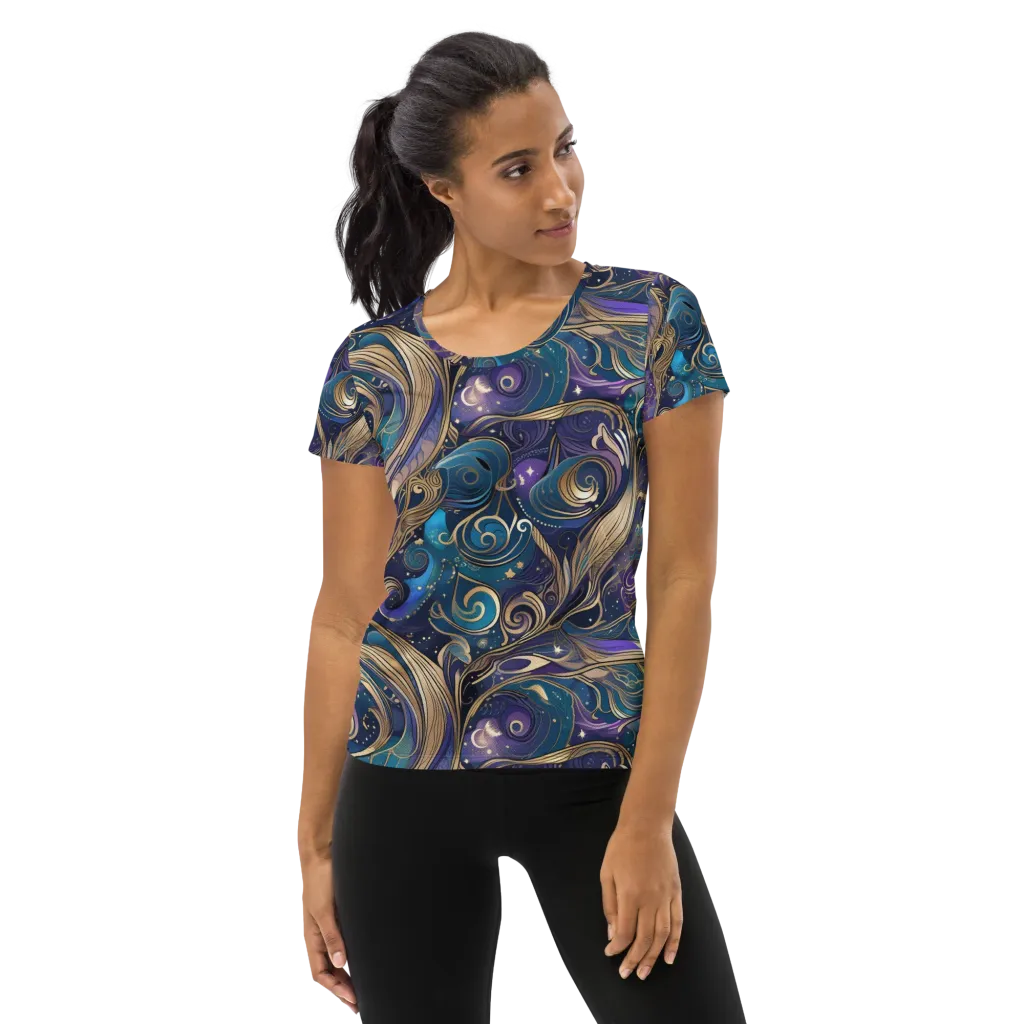 Moonlit Filigree on Women's Athletic T-Shirt — Front