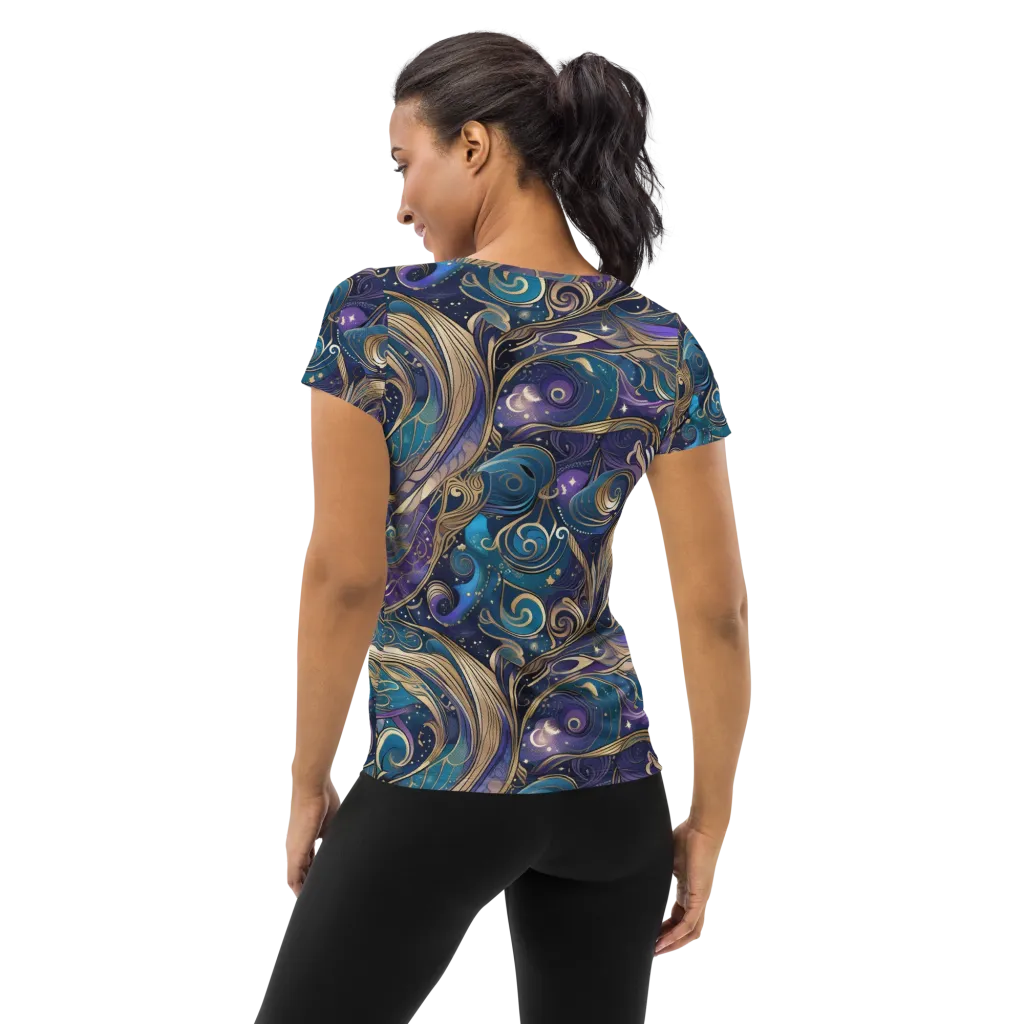 Moonlit Filigree on Women's Athletic T-Shirt — Back