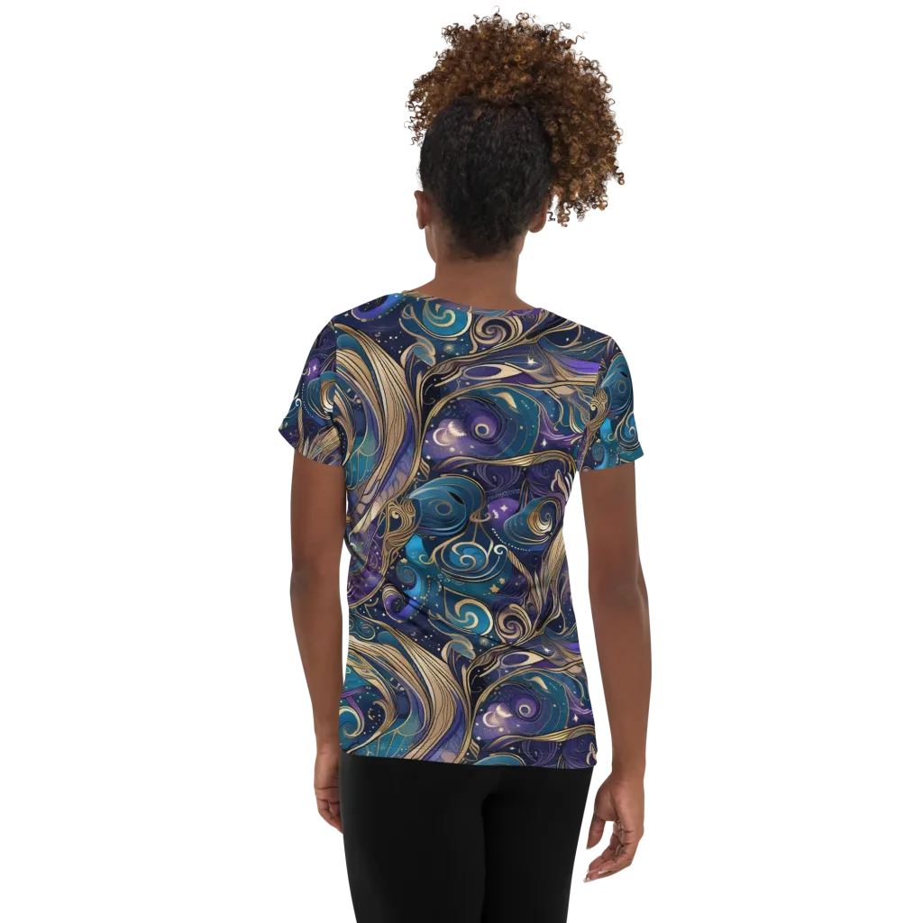 Moonlit Filigree on Women's Athletic T-Shirt — Back
