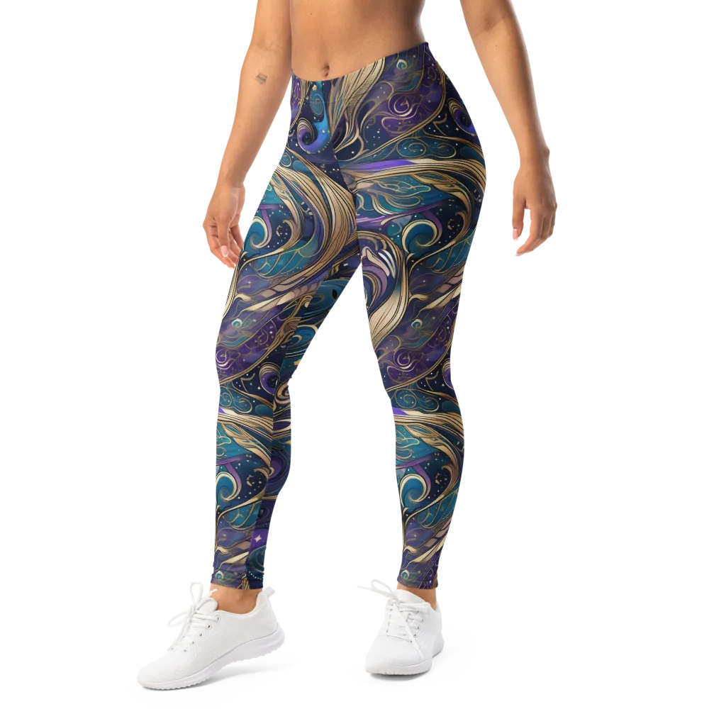 Moonlit Filigree on Leggings — Left Front