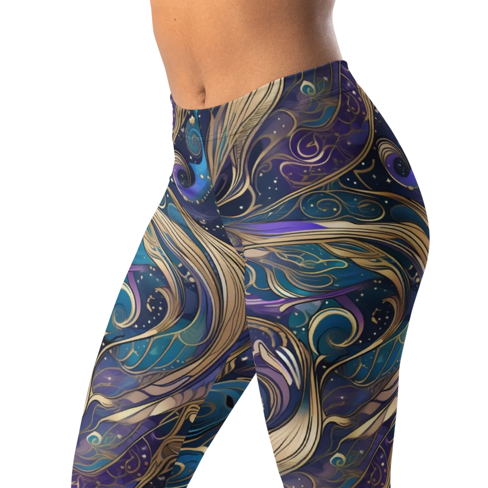 Moonlit Filigree on Leggings — Left Front