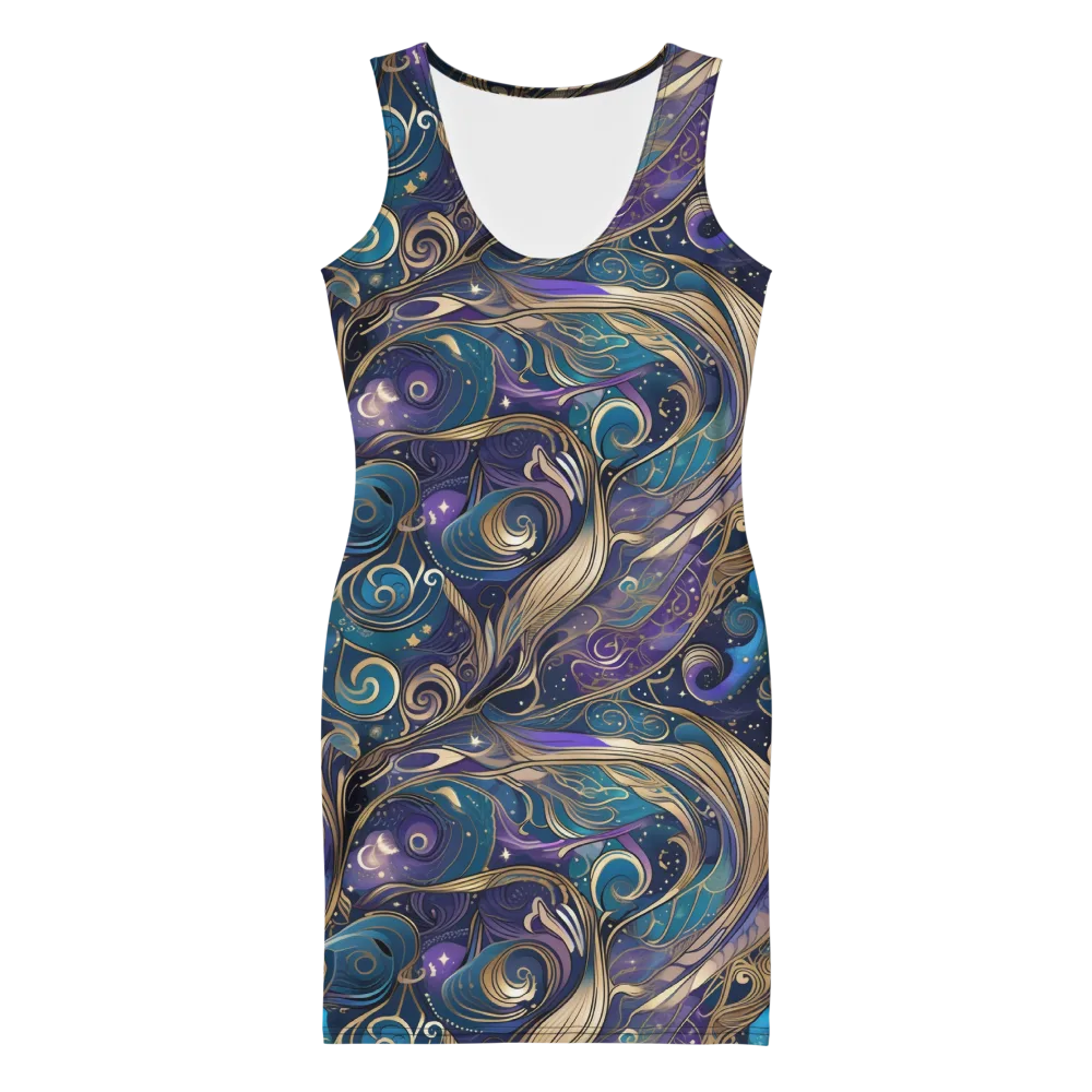 Moonlit Filigree on Bodycon Dress — Front