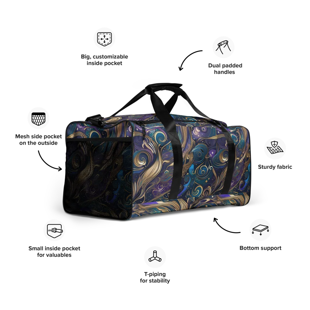 Moonlit Filigree on Duffle Bag — Right Front