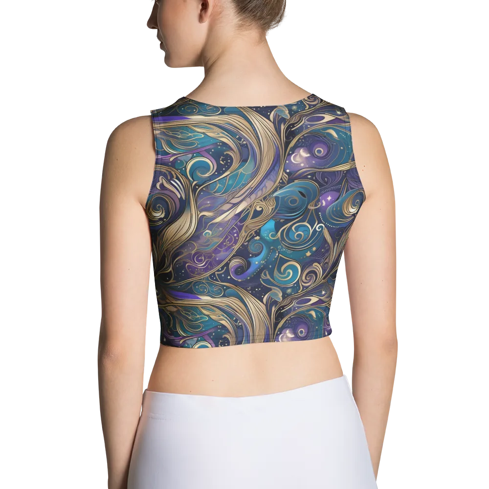 Moonlit Filigree on Crop Top — Back