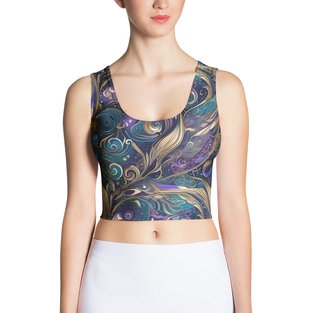 Moonlit Filigree on Crop Top — Front