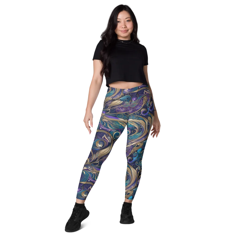 Moonlit Filigree on Leggings with Pockets — Front