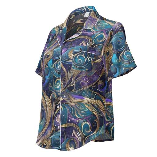 Moonlit Filigree on a Women's Short Sleeve Pajama Top