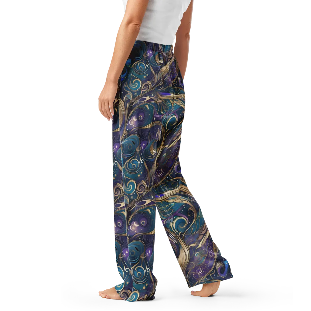 Moonlit Filigree on Women's Pajama Pants — Left