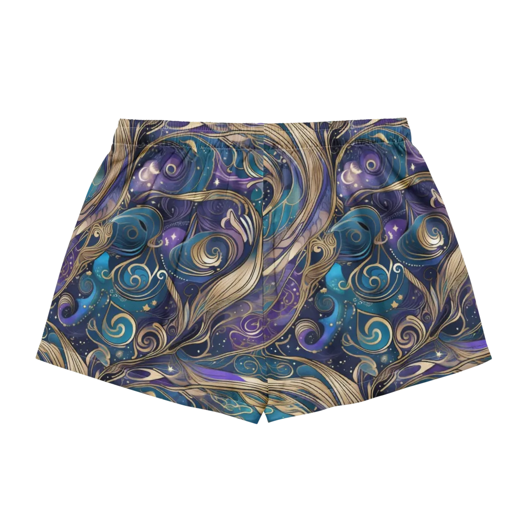 Moonlit Filigree on Women's Pajama Shorts — Back
