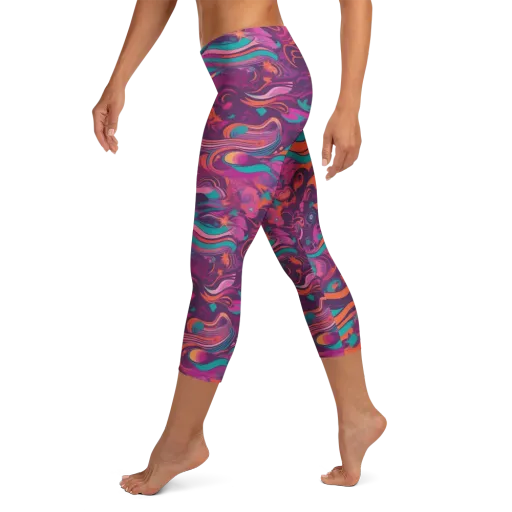 Ember And Turquoise on a Capri Leggings