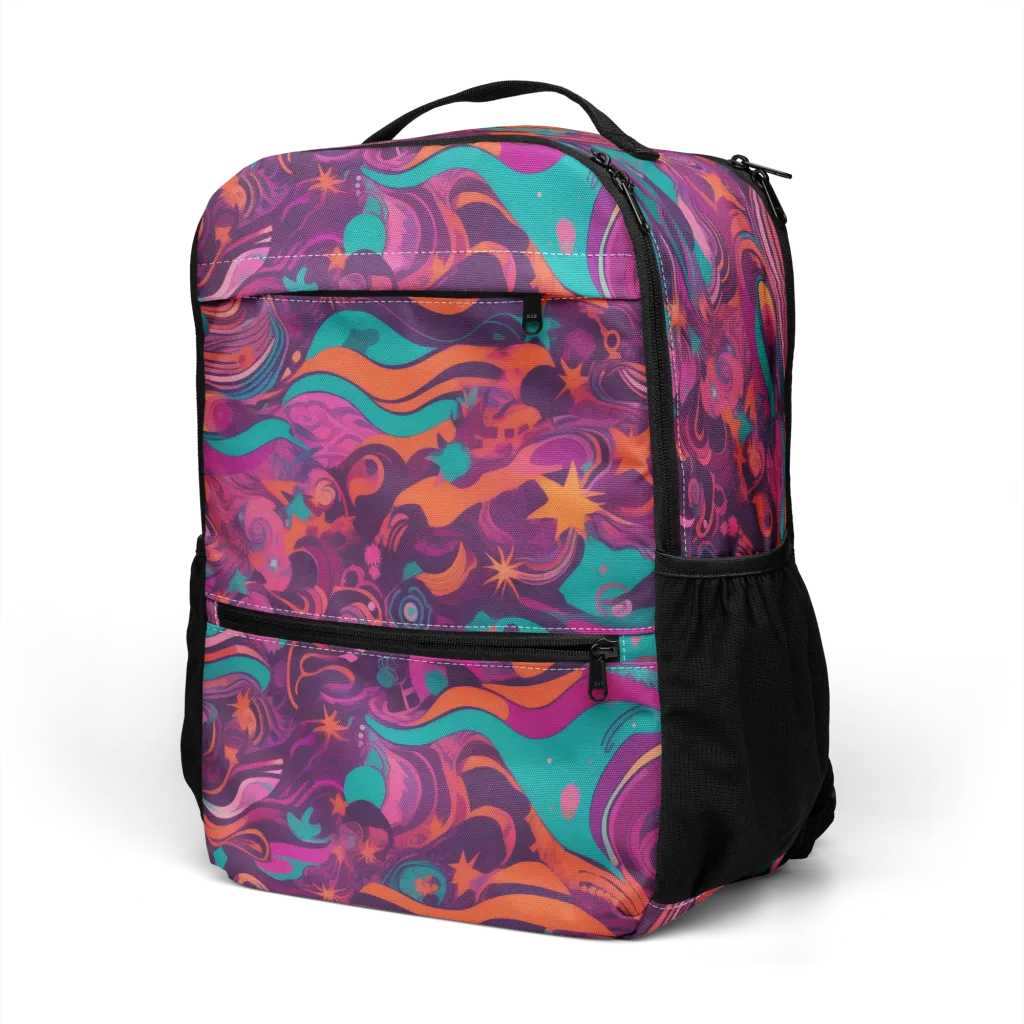 Ember And Turquoise on Utility Backpack — Left Front