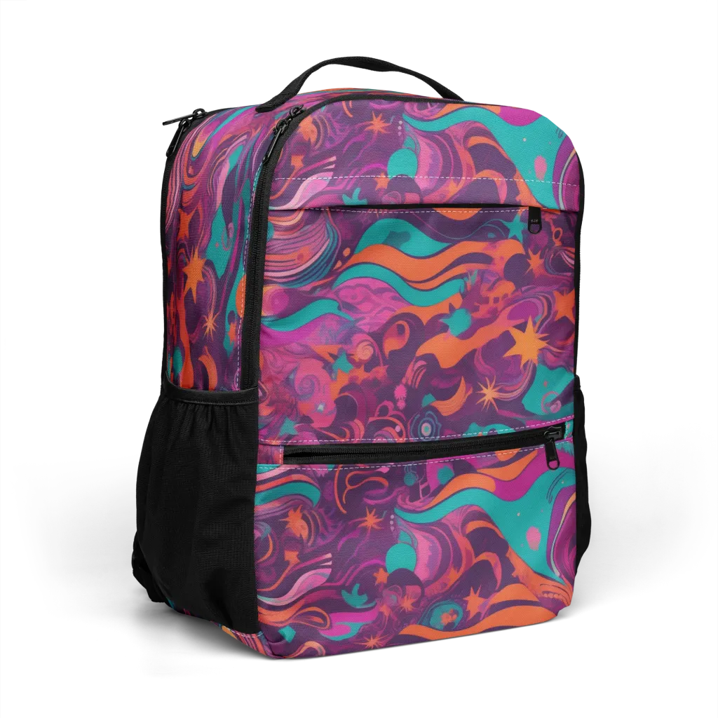 Ember And Turquoise on Utility Backpack — Right Front
