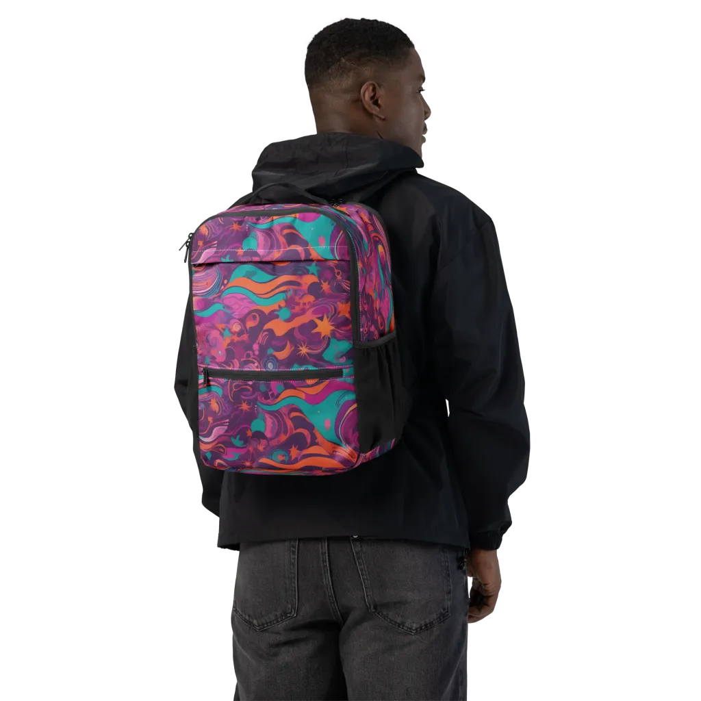 Ember And Turquoise on Utility Backpack — Back