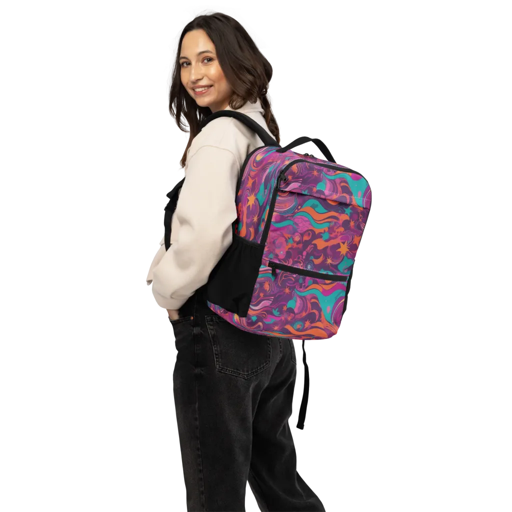Ember And Turquoise on Utility Backpack — Back