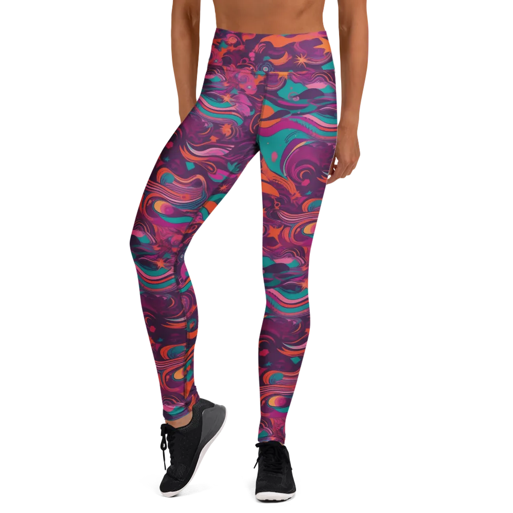 Ember And Turquoise on Yoga Leggings — Front