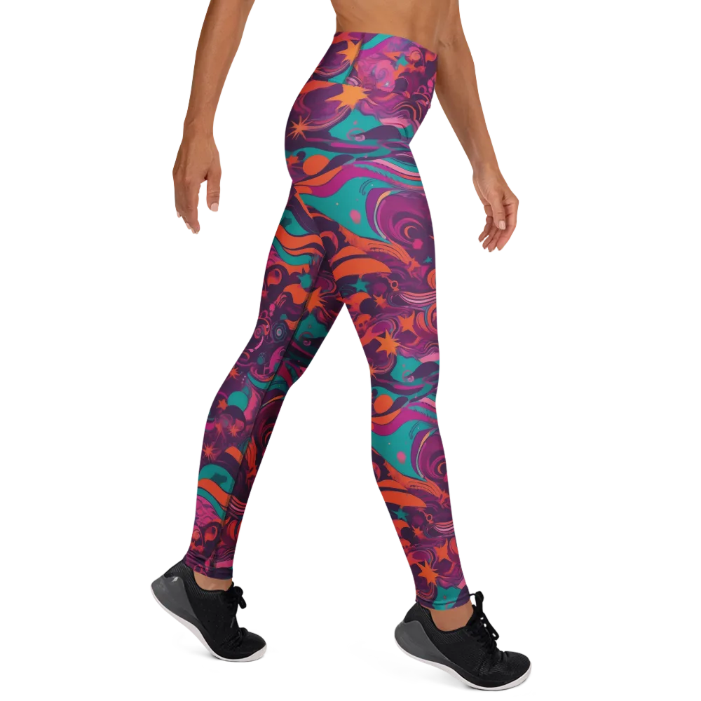 Ember And Turquoise on Yoga Leggings — Right