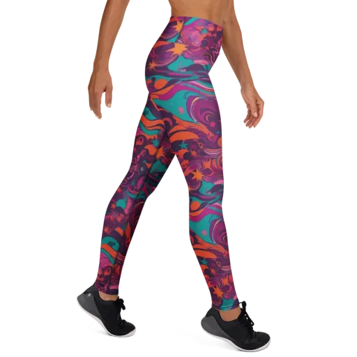 Ember And Turquoise on a Yoga Leggings