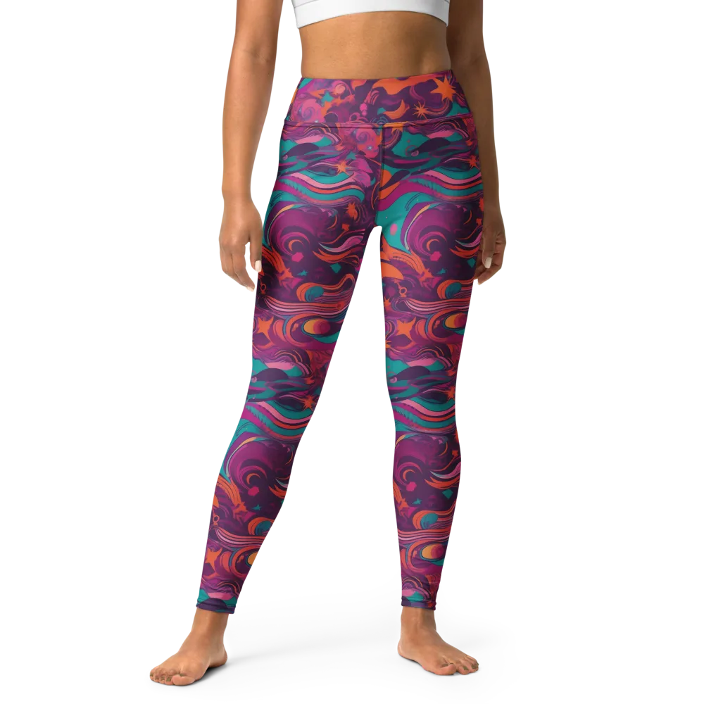 Ember And Turquoise on Yoga Leggings — Front