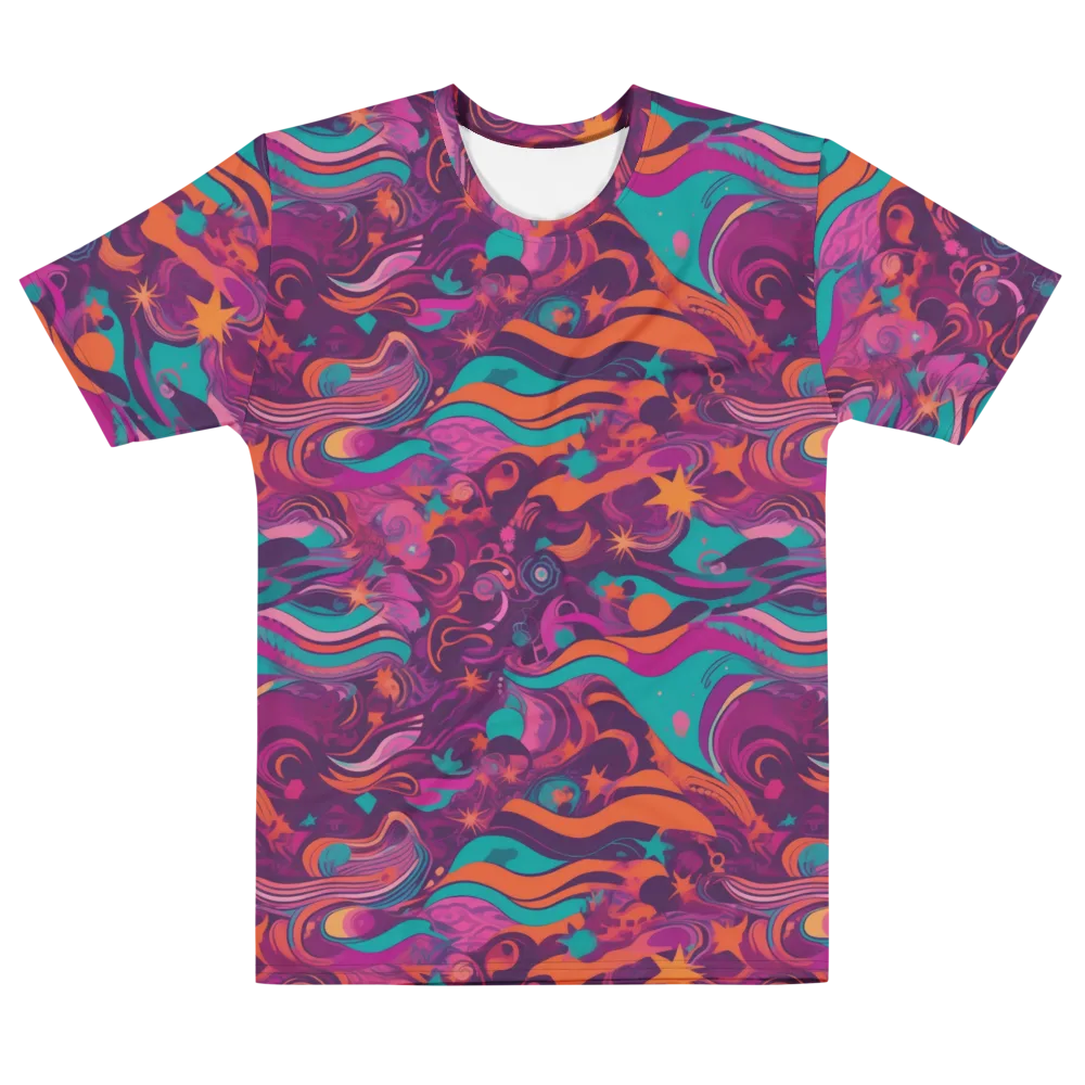 Ember And Turquoise on Men's Cotton Crew Neck T-Shirt — Front