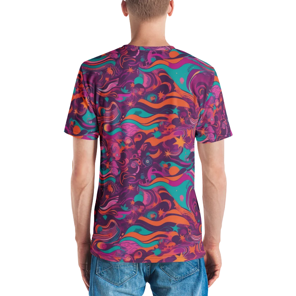 Ember And Turquoise on Men's Crew Neck T-Shirt — Back