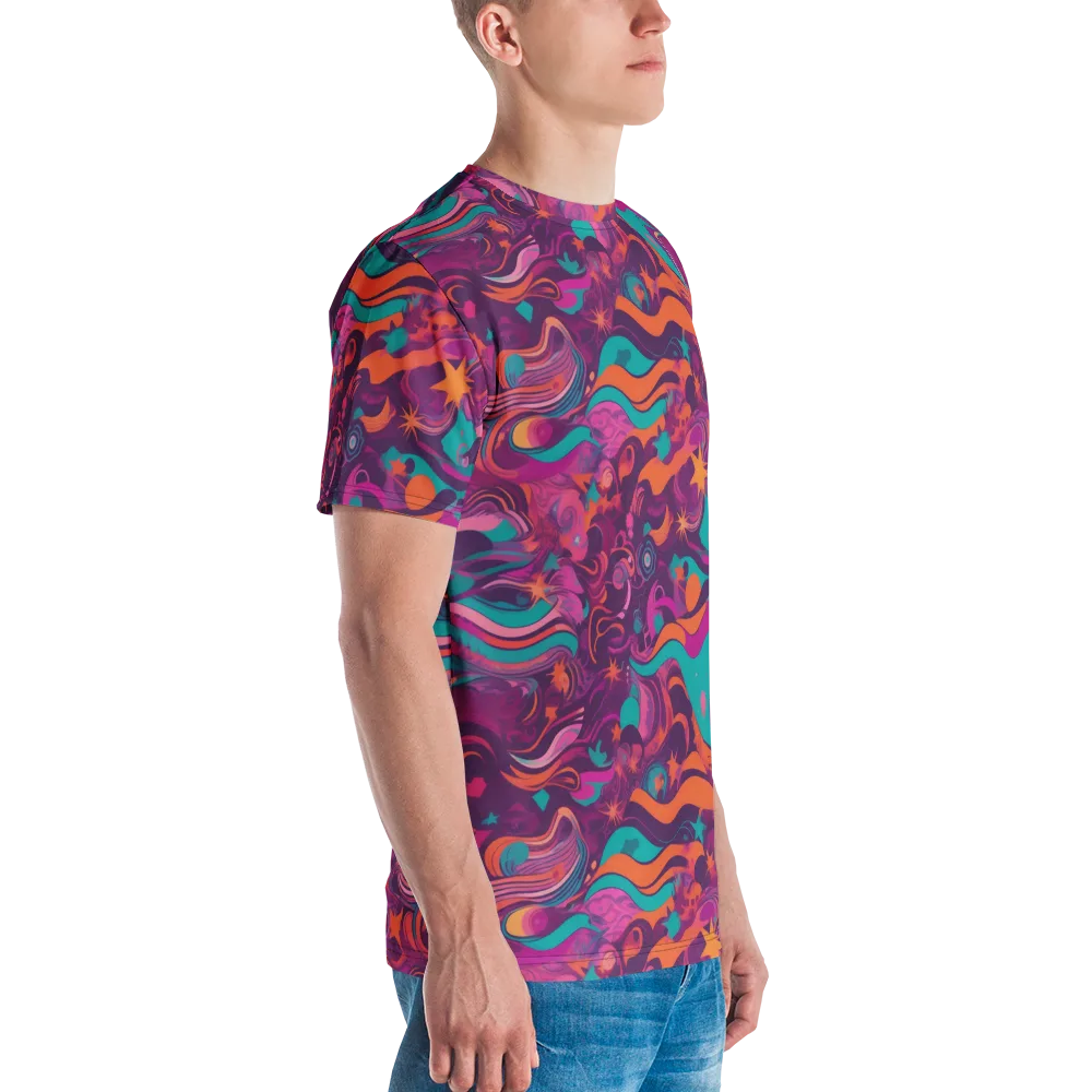 Ember And Turquoise on Men's Crew Neck T-Shirt — Right