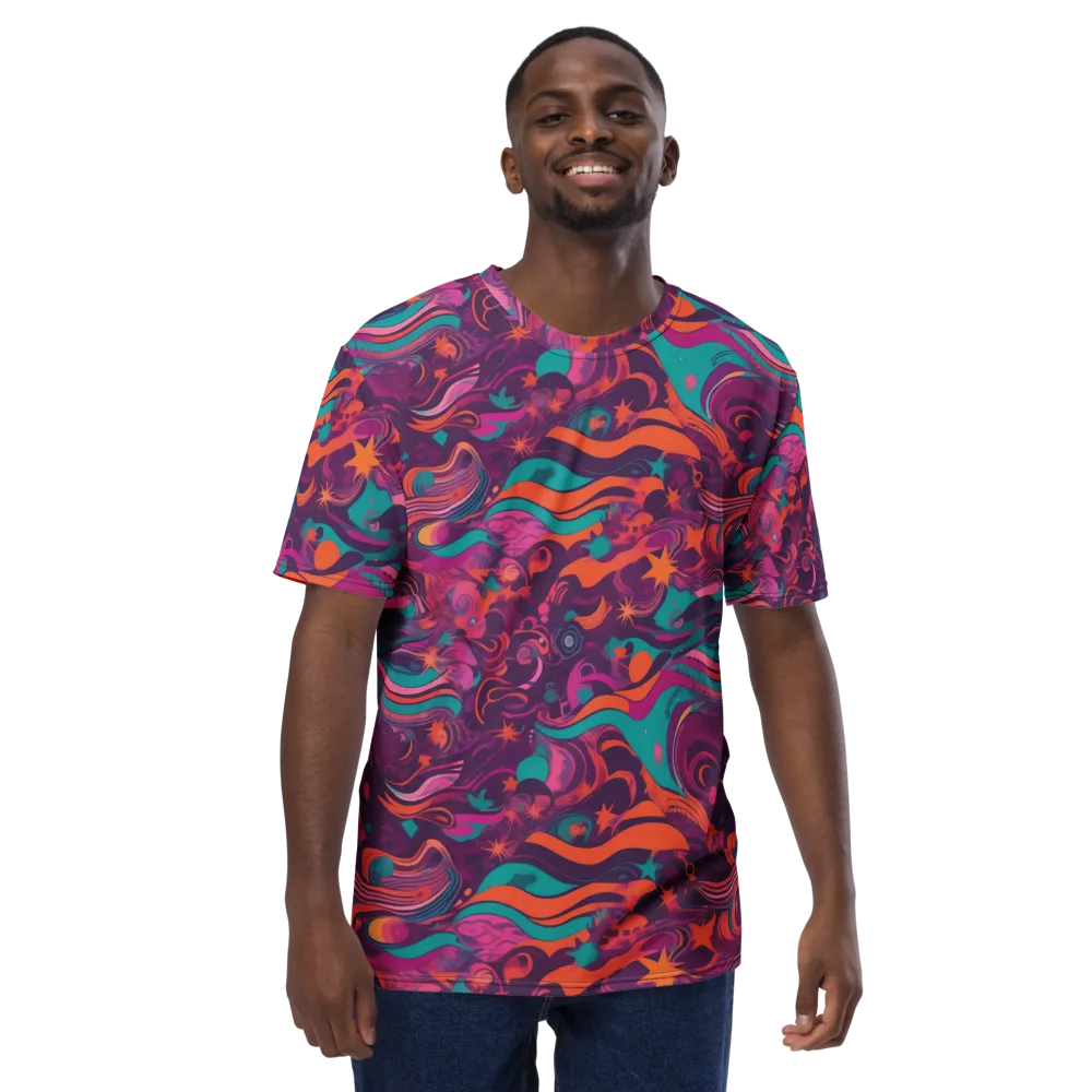 Ember And Turquoise on Men's Crew Neck T-Shirt — Front
