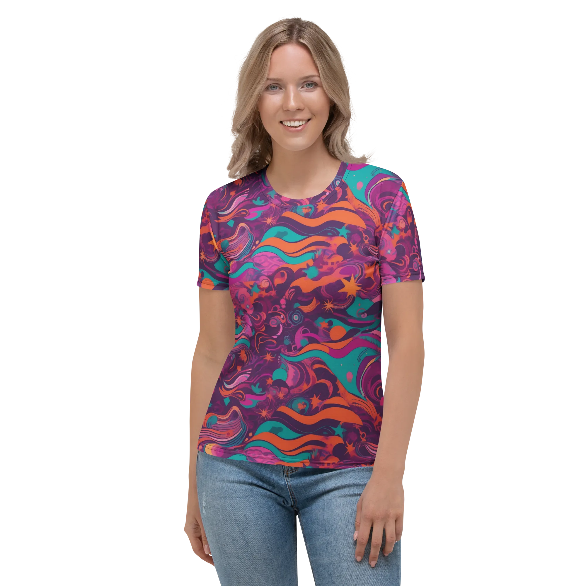 Ember And Turquoise on Women's Crew Neck T-Shirt — Front