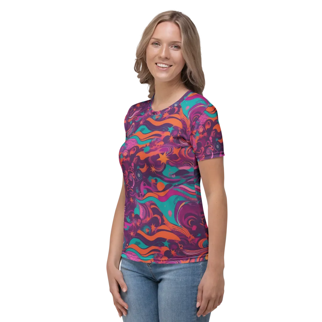 Ember And Turquoise on Women's Crew Neck T-Shirt — Left