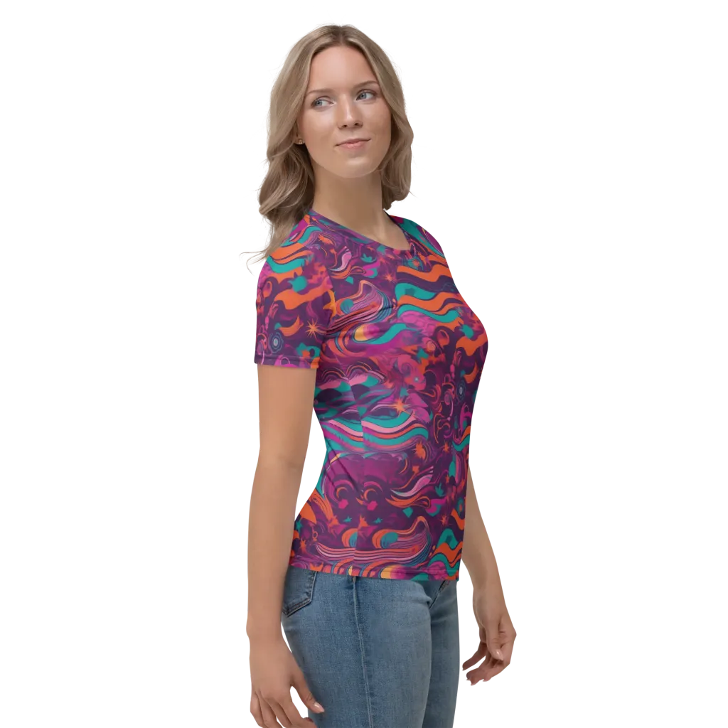 Ember And Turquoise on Women's Crew Neck T-Shirt — Right
