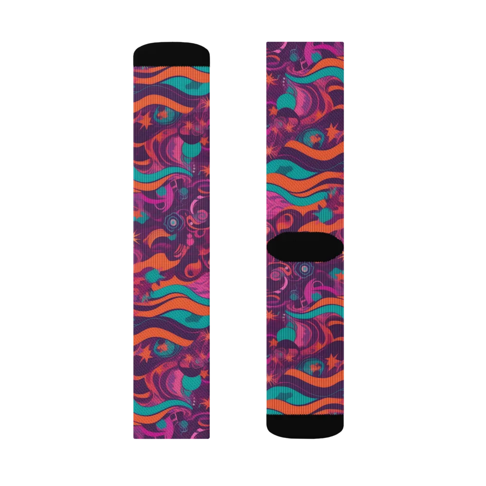 Ember And Turquoise on Socks — Left Sock
