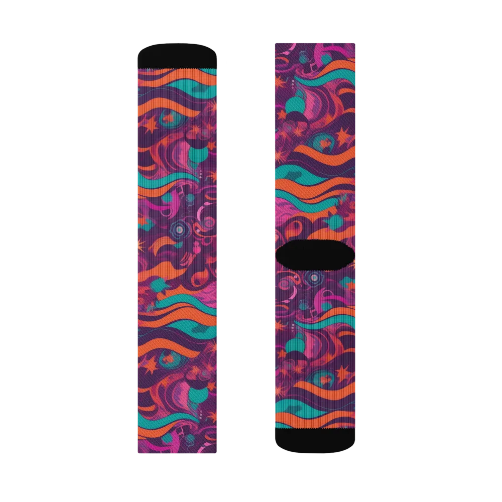 Ember And Turquoise on Socks — Right Sock